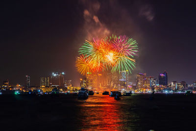Fantastic fireworks festival in thailand asia