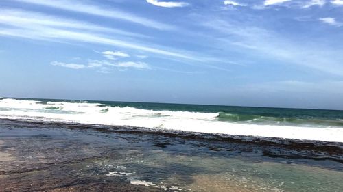 Scenic view of beach and sea against sky