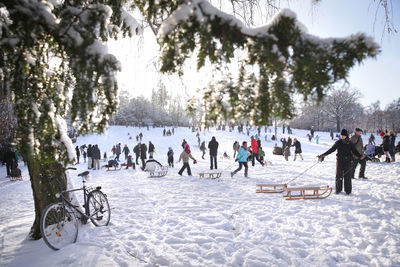 Tourists enjoying in park