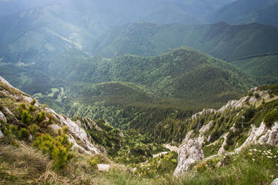 High angle view of mountain range