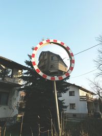 Low angle view of built structure against clear sky