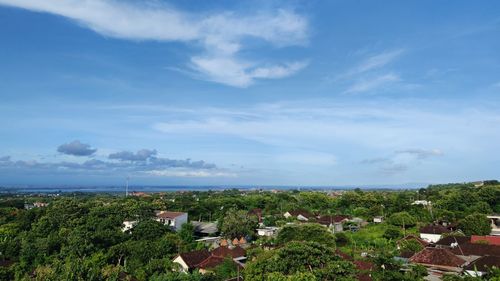 High angle view of townscape against sky