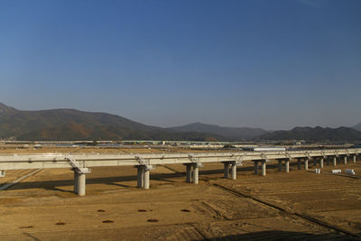 Scenic view of mountains against clear sky