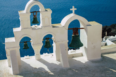 Low angle view of people outside building