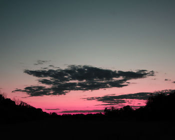 Silhouette trees against sky during sunset