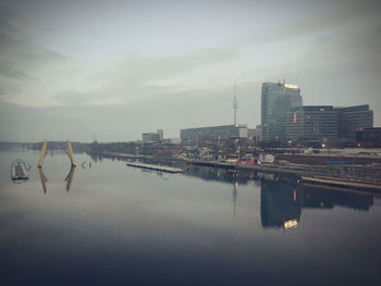 Reflection of buildings in river