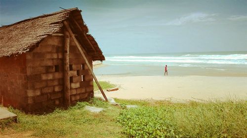 Scenic view of beach against sky