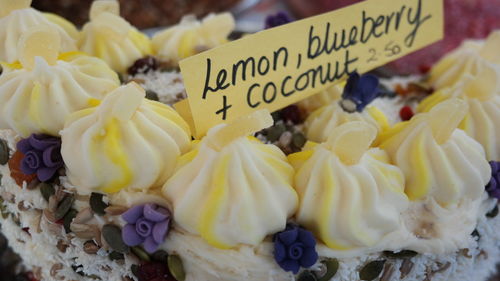 Close-up of various fruits for sale in market