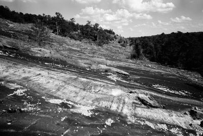 Scenic view of land against sky