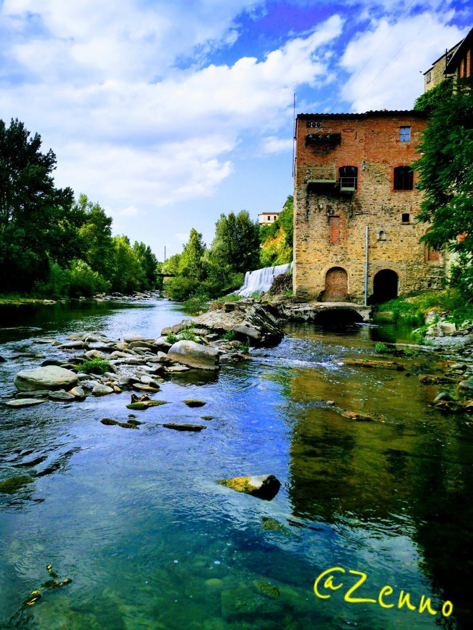 water, built structure, architecture, building exterior, cloud - sky, sky, nature, plant, reflection, day, no people, lake, waterfront, tree, building, outdoors, history, the past, floating on water