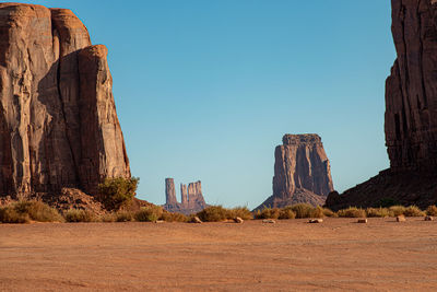 Panoramic view of rock formations against sky