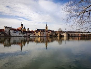 Reflection of built structures in water