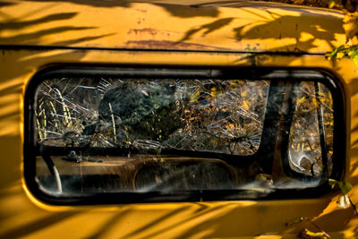 Close-up of yellow wheel