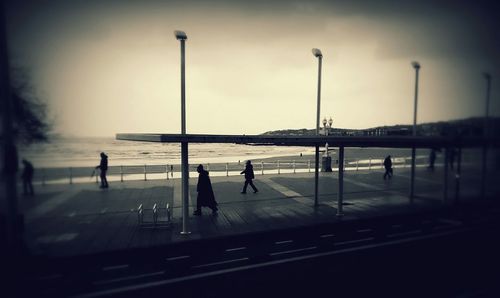 Street light at sunset