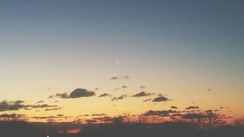 Low angle view of sky at sunset