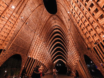 Low angle view of illuminated ceiling