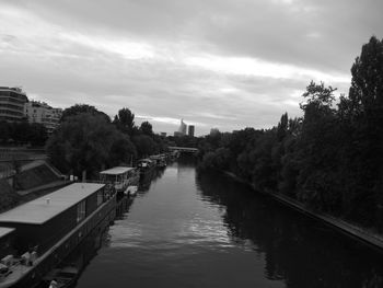 View of river with buildings in background