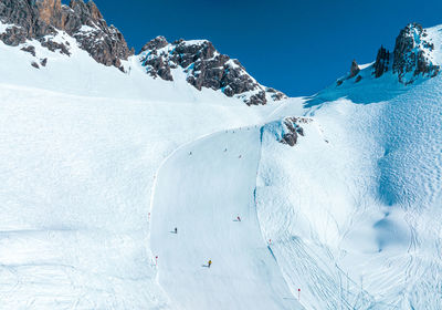 Alpine ski resort st. anton am arlberg in winter time