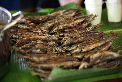 Close-up of food on blurred background