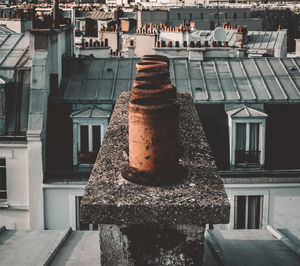 High angle view of old building in city