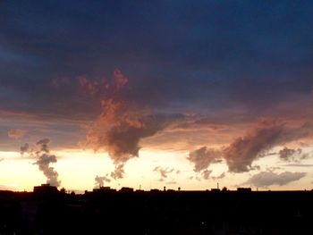 Silhouette of landscape at sunset