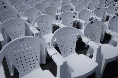 Full frame shot of empty chairs