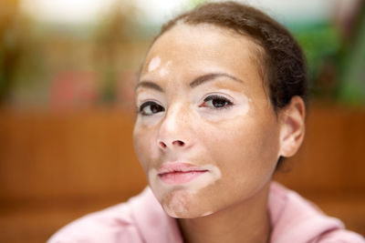 Close-up portrait of woman outdoors