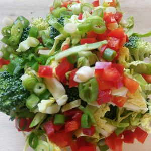 Close-up of chopped salad