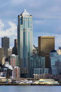 Seattle, washington, usa city landscape skyline, view from alki beach