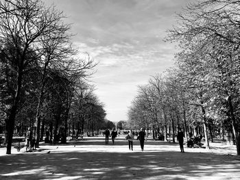 People on footpath in park