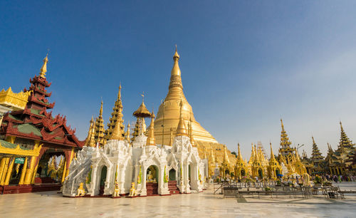 Panoramic view of temple building against sky