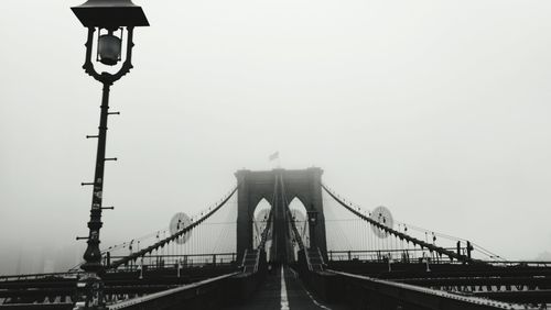 Brooklyn bridge in foggy weather