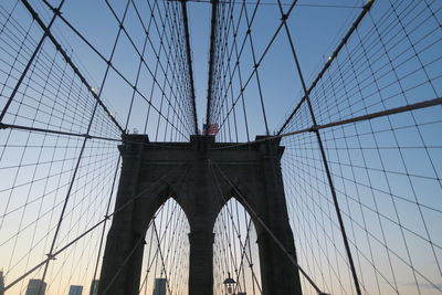 Low angle view of suspension bridge