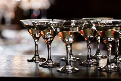 Close-up of wineglass on table