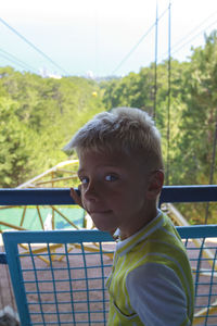 Portrait of boy looking away