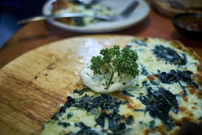 Close-up of food on cutting board