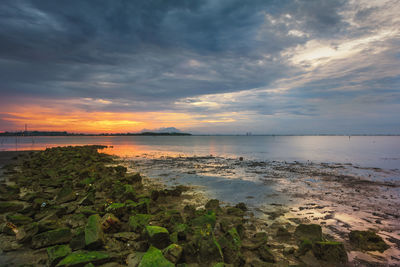 View of sea against cloudy sky