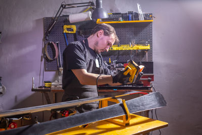 Man working at construction site