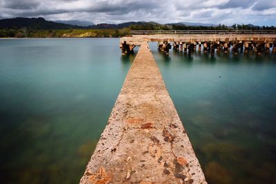 View of pier in sea