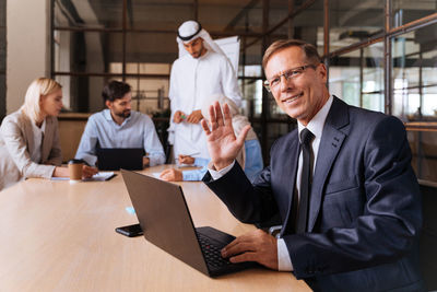 Portrait of business colleagues working in office