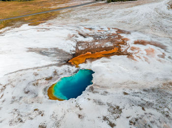 Upper geyser basin of yellowstone national park, wyoming, united states