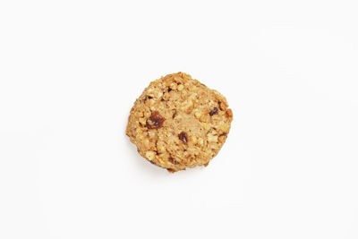 Close-up of cookies on white background