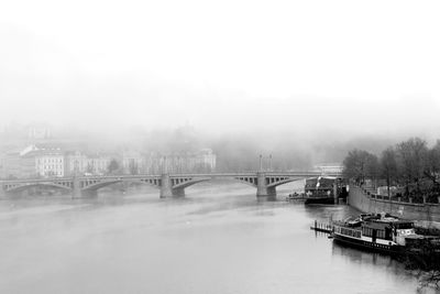 Bridge over river against sky