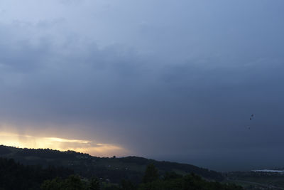 Scenic view of landscape against sky during sunset