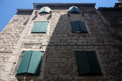 Low angle view of building against clear sky