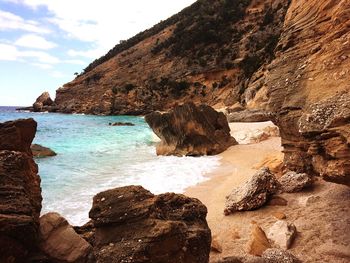 Rock formations at seaside