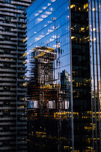 Illuminated modern building at night