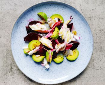 Directly above shot of fruits in plate