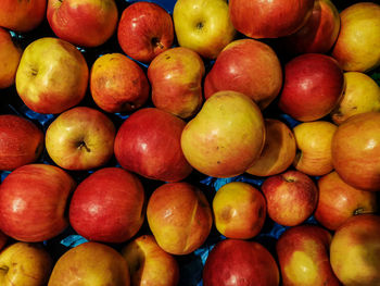 Full frame shot of apples for sale at market stall