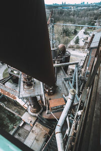 High angle view of abandoned factory